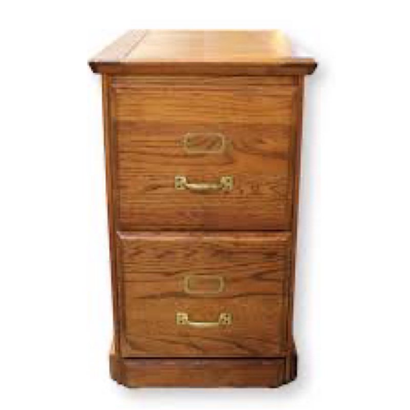 Oak 2 Drawer File Cabinet In Smokey Oak