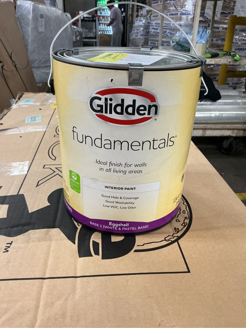 Condition photo showing As Is for 1 gal. ppg1103-1 ivory tower semi-gloss interior latex paint