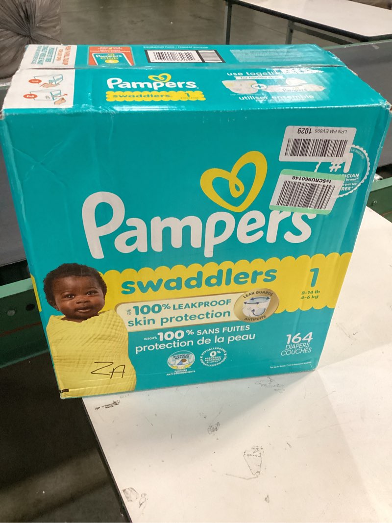 Condition photo showing New/Like New for Pampers Swaddlers Diapers, Size 1 (8-14 lbs), 164 Count, Absorbent, Keeps Baby Dry and Comfortable, Skin Safe Disposable Baby Diaper Size 1 164