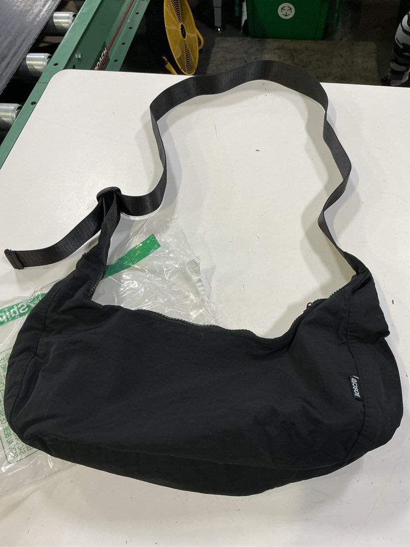 Condition photo showing Good Condition for iioscre medium nylon crossbody crescent bag for women men, 2 zippers crossbody hobo bag with adjustable strap & inner pockets