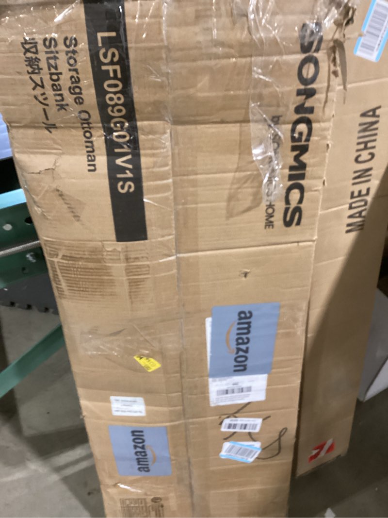 Condition photo showing Good Condition for SONGMICS Velvet Storage Ottoman Bench, Foot Rest with Legs, 15.7 x 43 x 15.7 Inches, End of Bed Benc