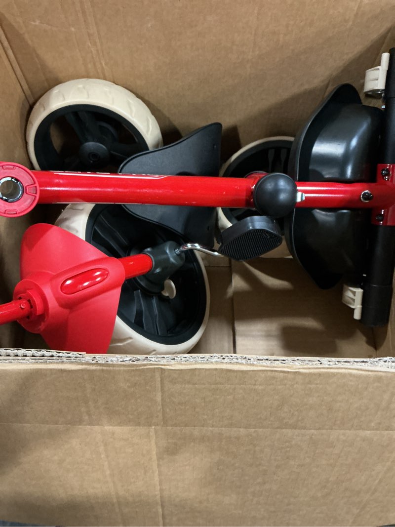 Condition photo showing As Is for Toddler Tricycles for 2 to 6 Year olds-2 in 1 Kid's Trikes Bike with Push Handles Adjustable & Removable, Push Bike with Toy Storage Basket for Boys & Girls Tricycle Gift (Black)