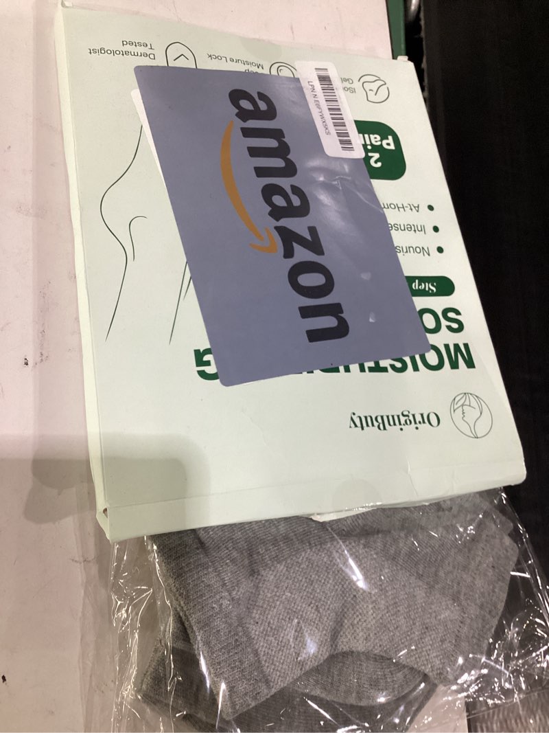 Condition photo showing Good Condition for moisturizing socks for women, silicone socks & gel socks, heel socks for dry cracked feet, heel protectors for cracked heel treatment, foot care socks, toeless socks for women and men, gray, 2 pairs