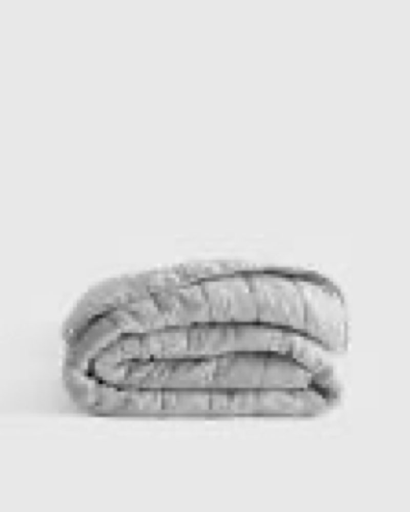 european linen box quilt light grey full/queen