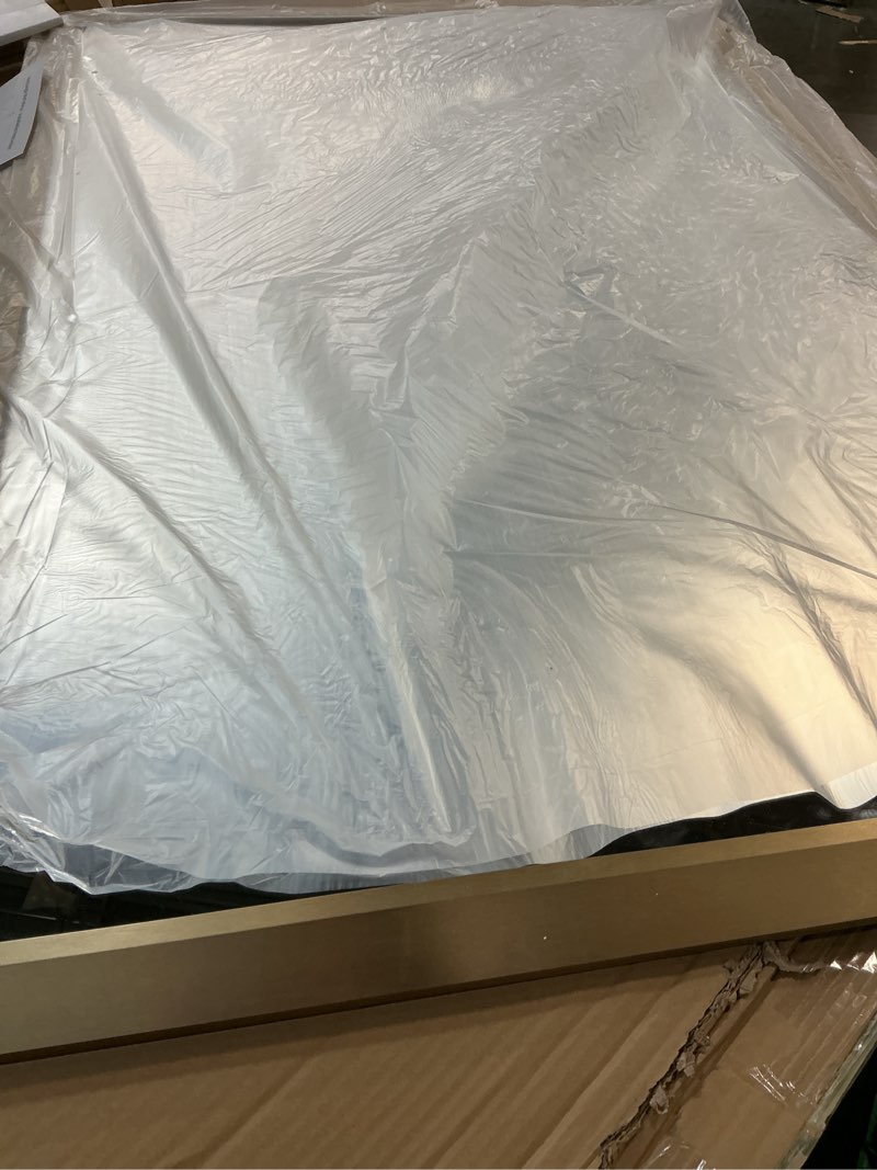 Condition photo showing Good Condition for amorho bathroom mirror, 50x36 inch golden thick metal framed wall mirrors for over sink, wall-mounted mirrors perfect for bedroom, living room, entryway, rectangle (horizontal/vertical). golden 50 x 36