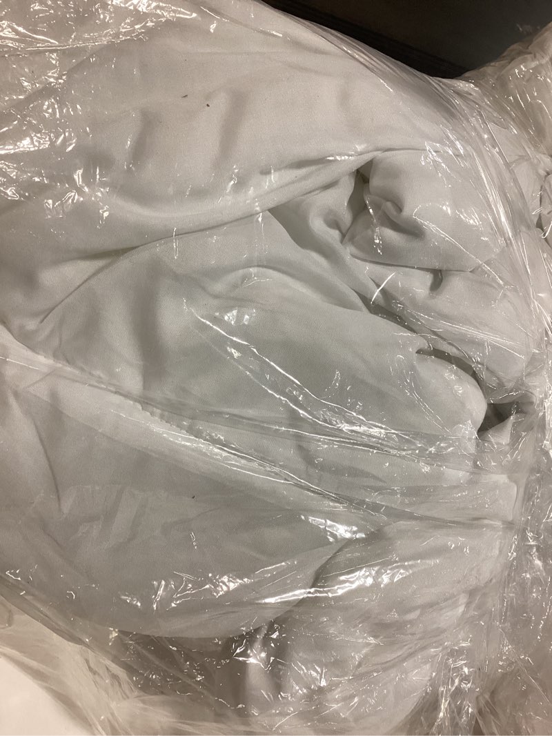 Condition photo showing As Is for DOWNCOOL Comforters Oversize King Size, White All Season Duvet, Lightweight Quilt, Down Alternative Hotel Comforter (White, Oversize King 116x98 Inches) Lightweight Comforter Oversized King White