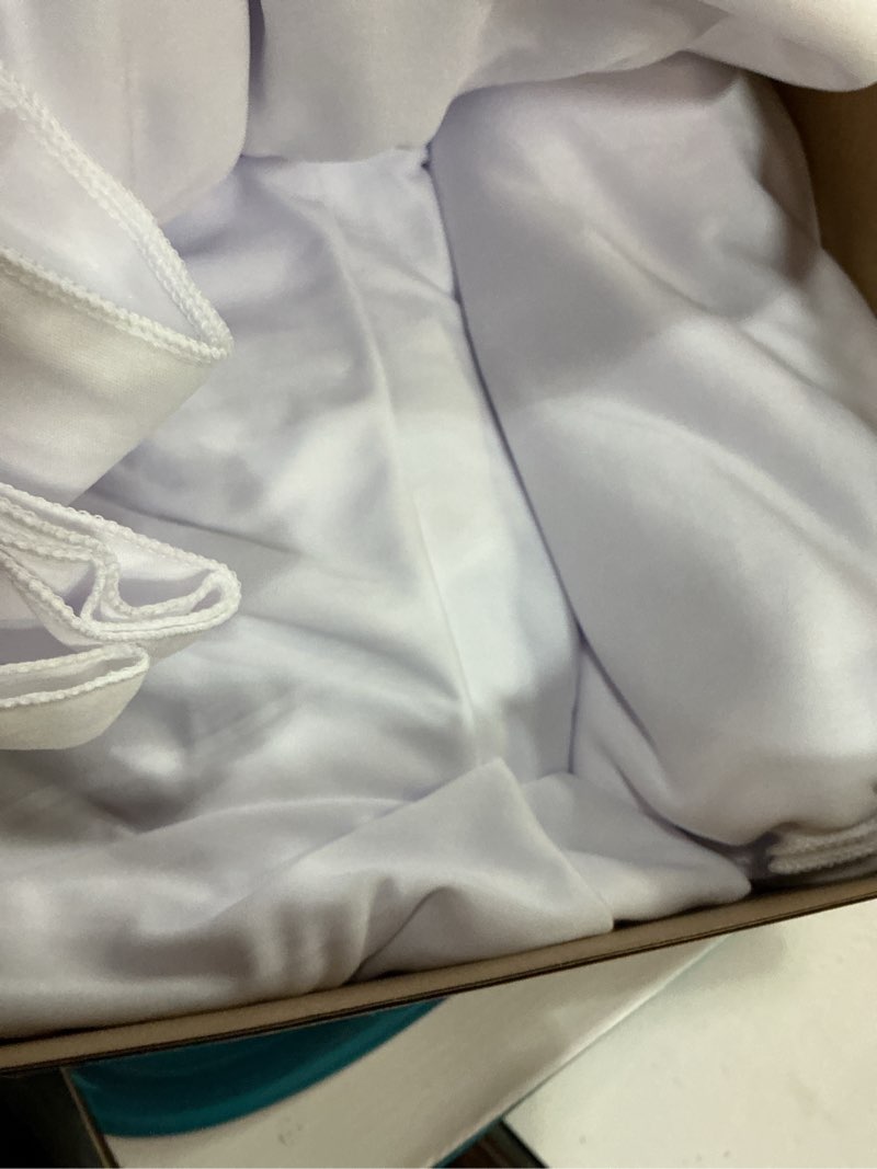 Condition photo showing Good Condition for wokceer white backdrop curtain for wedding parties 2 pack 10x10ft wedding curtains photo backdrop drapes polyester for photoshoot baby shower birthday party curtains background 4 panels 5x10ft (2 pack)10ftx10ft white