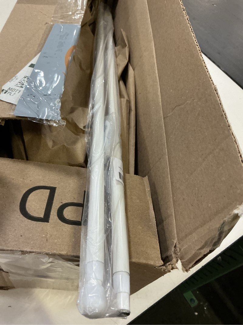 Condition photo showing New/Like New for jinchan french door curtain rods, no-drill adjustable white curtain rods with adhesive hooks, 26–50 inch aluminum 2-pack for sheer & tier curtains #white