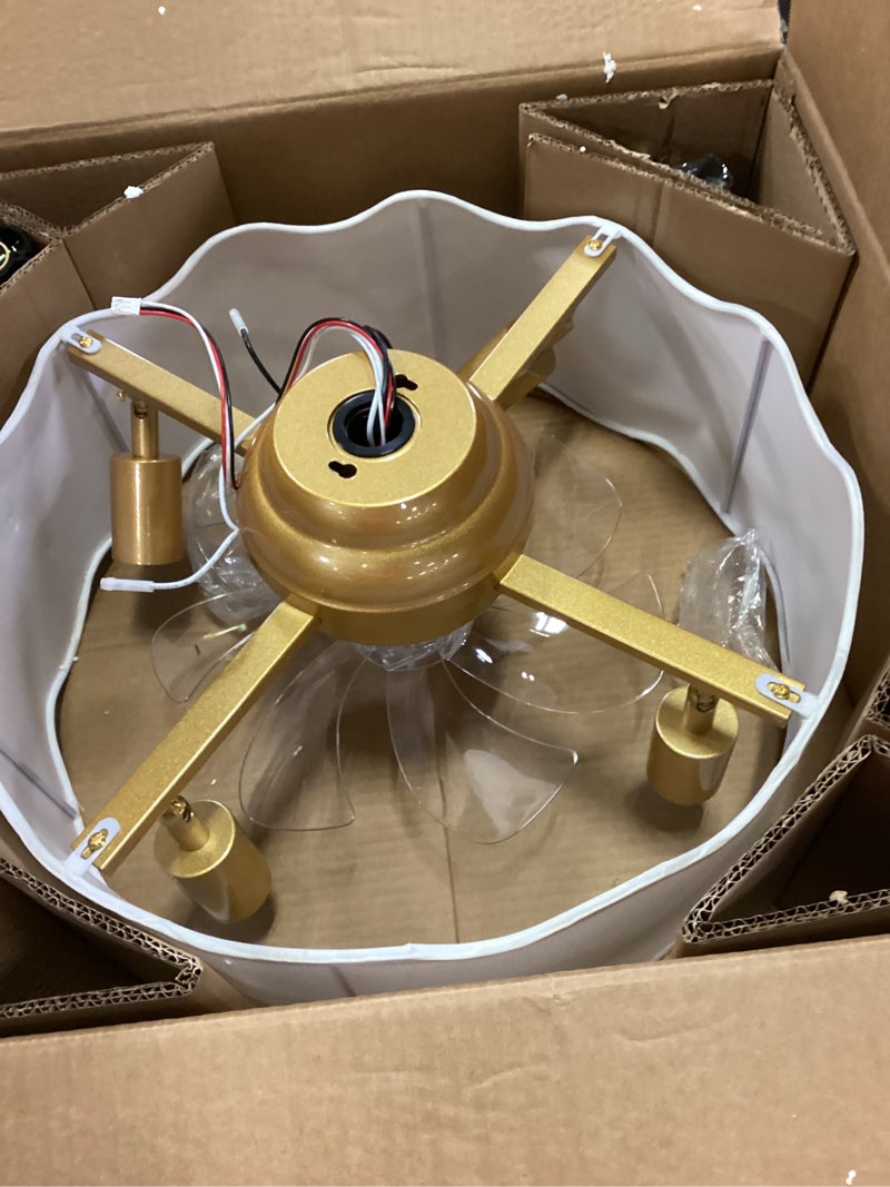 Condition photo showing Good Condition for Boho Ceiling Fans with Lights, Caged Fandelier Ceiling Fan with light and Remote Control?Coastal Cha