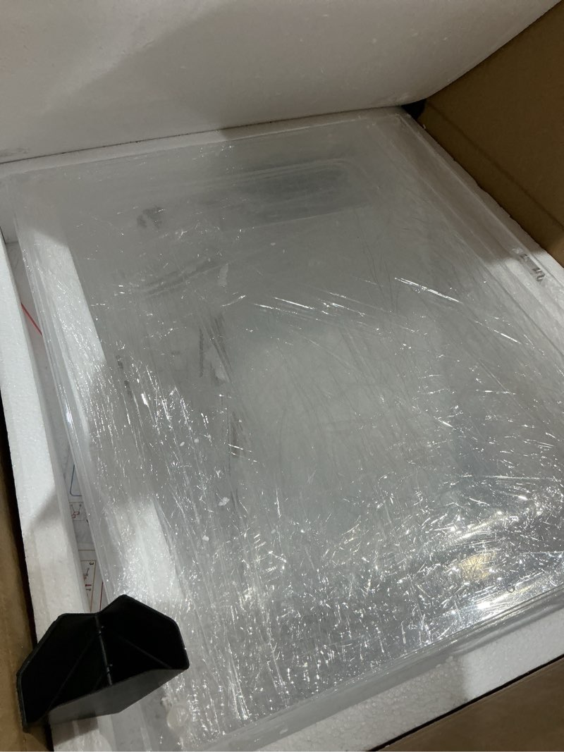 Condition photo showing As Is for 3-tray bakery display case, acrylic clear display case countertop for bread pastry dessert food cookie display, display cabinet box for baking enthusiasts - 20.86 x 17.3 x 16.5 inch 3 tier