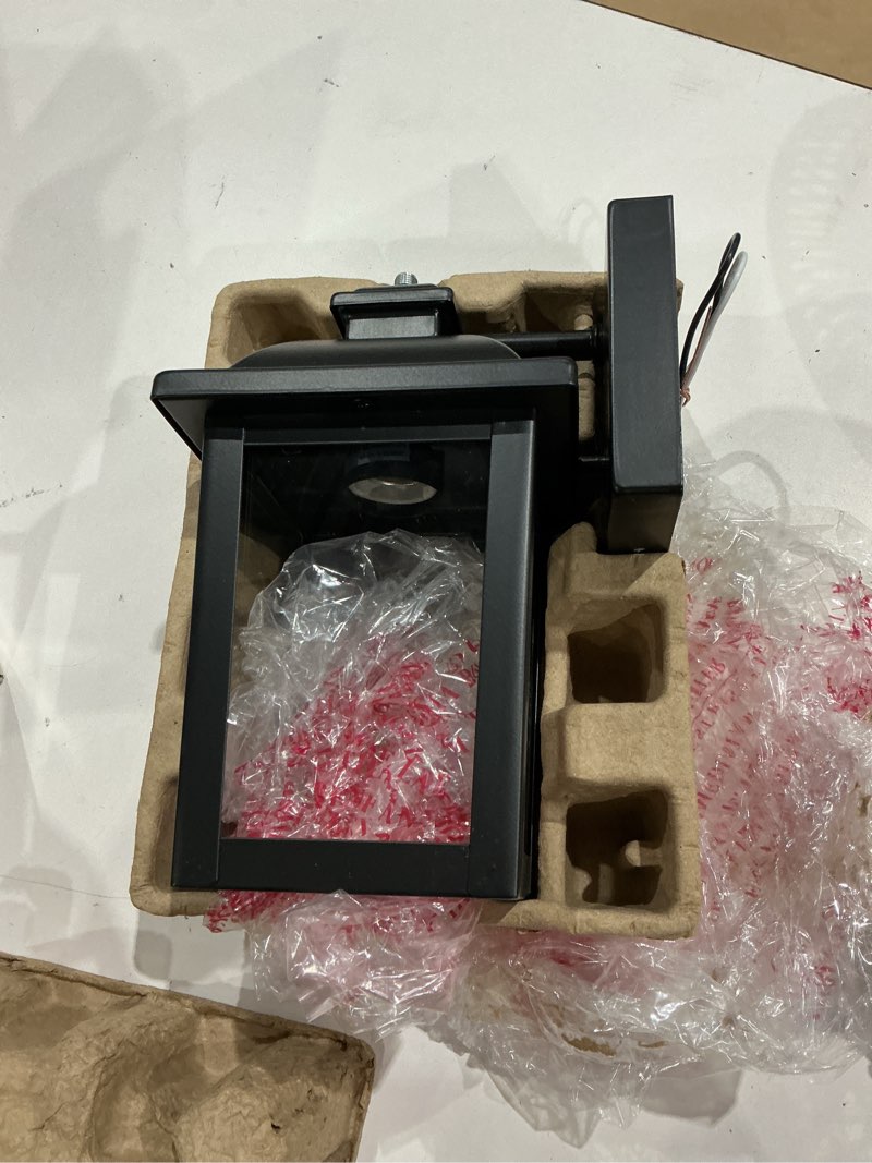 Condition photo showing Good Condition for allen + roth belford 1 -light 11.4-in h matte black hardwired outdoor wall light