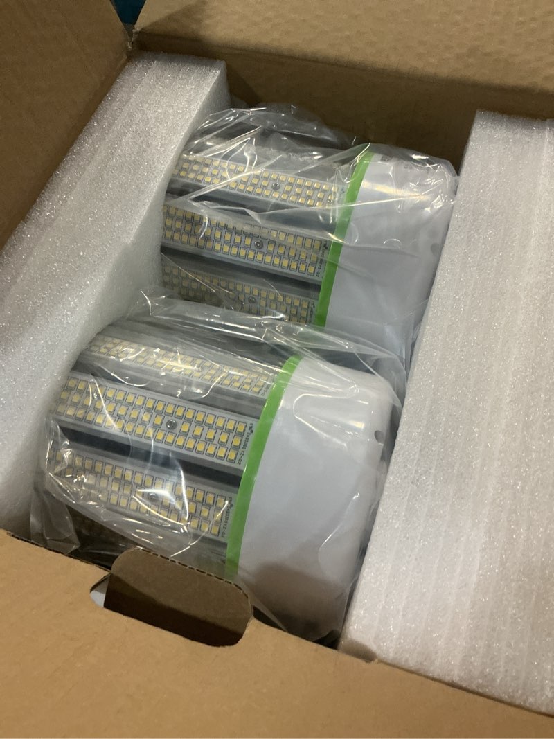 Condition photo showing New/Like New for geplad 2-pack 250w led corn bulb, 1000w equivalent, e39 mogul base, 35,000 lumens, 5000k daylight, for garage, factory, workshop, warehouse, barn?non-dimmable? 2 pack 250.0 watts