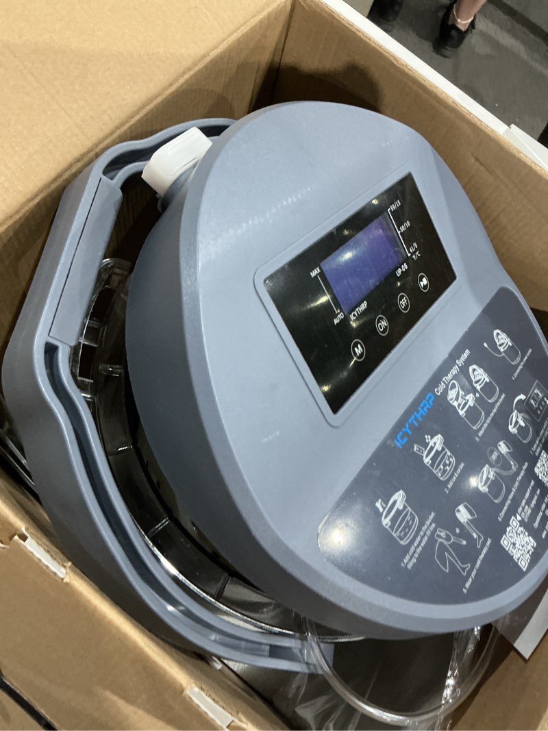 Condition photo showing As Is for (incomplete, pieces missing)cold therapy machine with programmable timer, ice-machine-for-knee-after-surgery, knee replacement recovery equipment, cryotherapy pain relief w/compression pad for shoulder, ankle (dark grey)