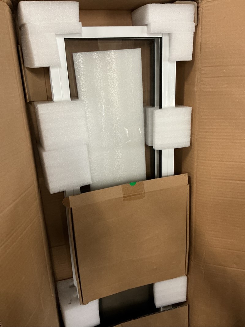 Condition photo showing Good Condition for vevor dog door for sliding glass door, 75 7/8"-80 11/16" adjustable height doggy door for sliding doors, aluminum frame tempered glass pet door with hinge structure flap and lock for medium-sized dogs