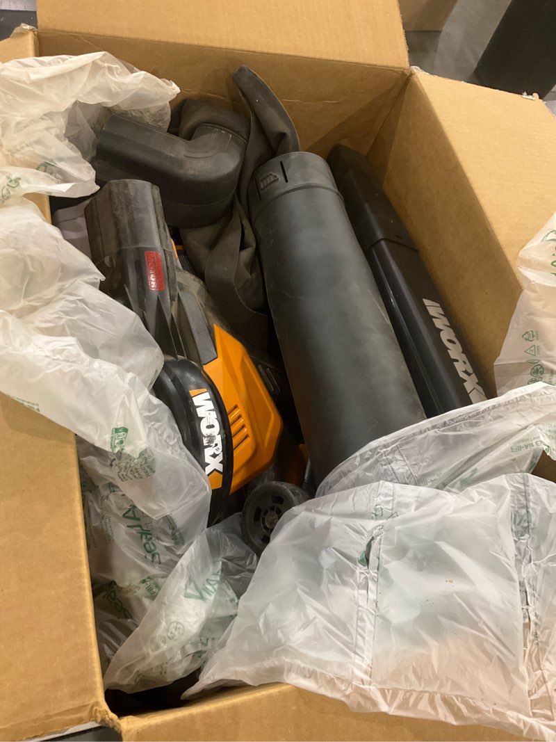 Condition photo showing As Is for WORX WG583 40V Cordless Leaf Blower, 3 in 1 Blowers for Lawn Care with Vacuum & Mulcher, Electric Blower with Brushless Motor & 2 Speed Control, 2 Batteries & Charger Included 210MPH 40V 3 in 1 w/(2)4.0 Ah Batteries