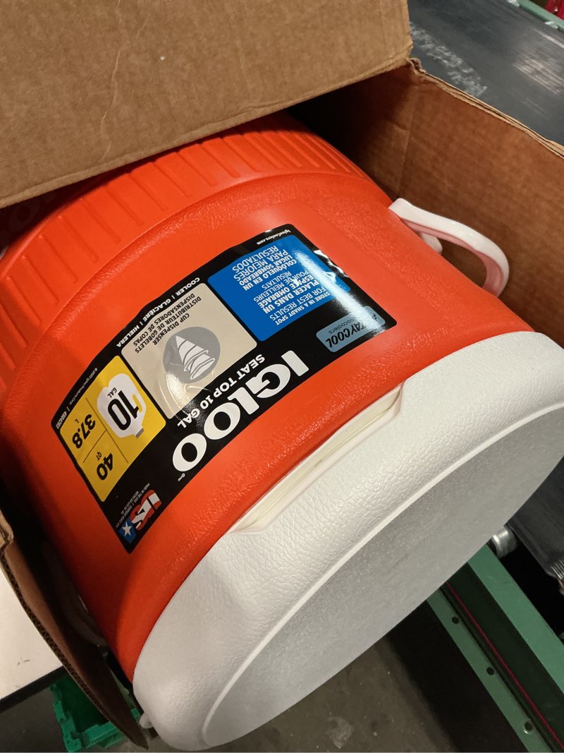 Condition photo showing Good Condition for igloo sports cooler | insulated beverage dispenser with spout |portable handwashing station orange 10 gallon