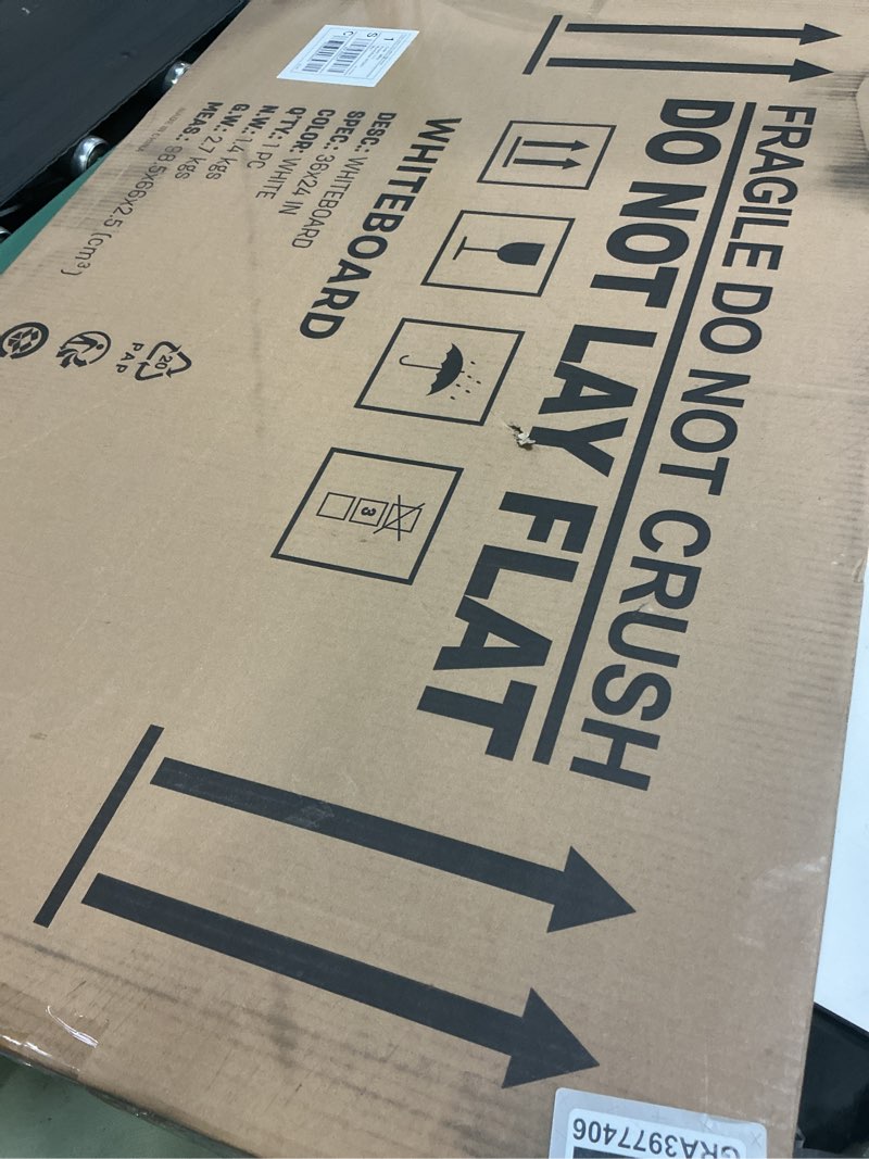 Condition photo showing Good Condition for vusign 36" x 24" magnetic whiteboard for wall, dry erase board with black frame, hanging white board for office, home, classroom, conference room – accessories included black 36"w x 24"h