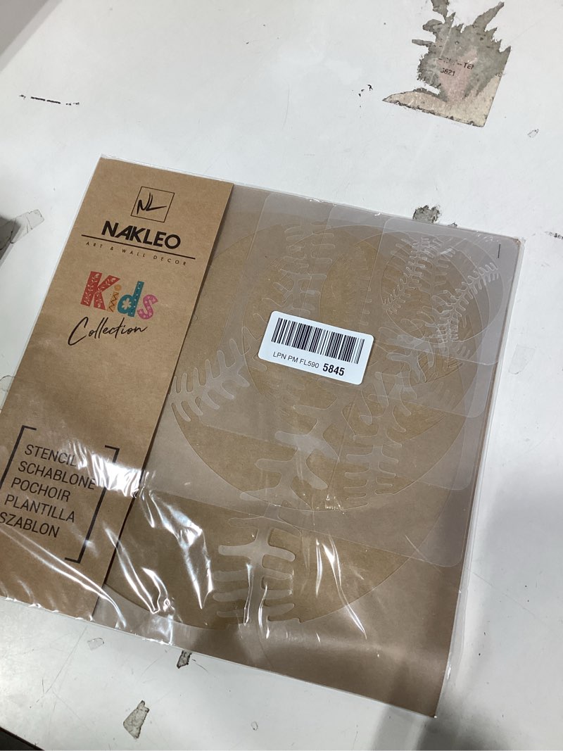 Condition photo showing Good Condition for NAKLEO Painting Stencils Set for Nursery Room, 5 Pcs Templates 3.5" to 13.4" Baseball Ball Match, Plastic and Reusable Drawing Stencils, Decor, Craft DIY Wall Furniture