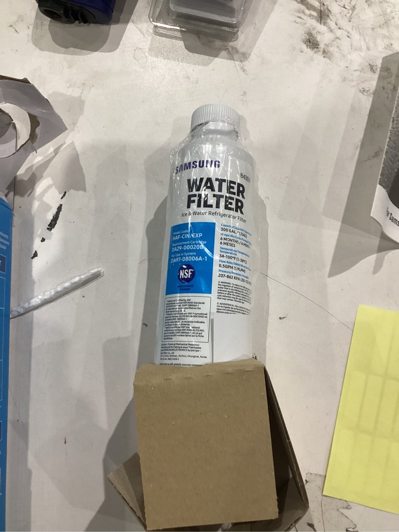 Condition photo showing As Is for Water Filter for Select Samsung Refrigerators - White