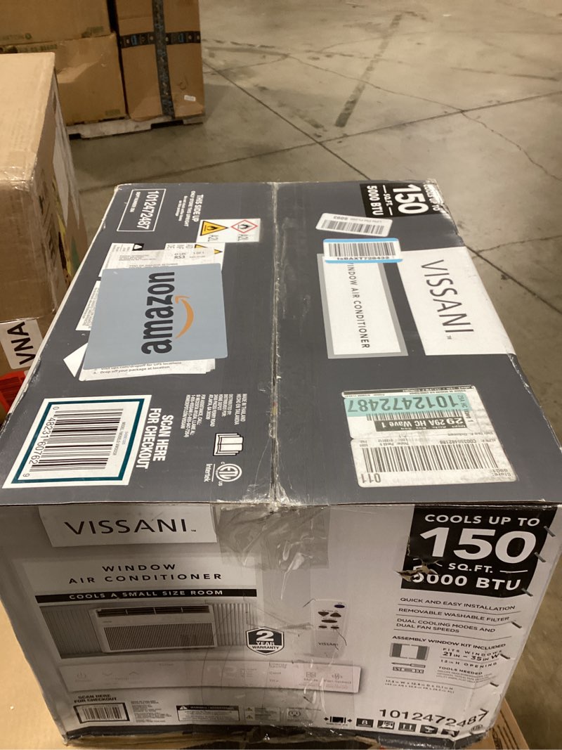 Condition photo showing Good Condition for midea 5,000 btu easycool small window air conditioner - cool up to 150 sq. ft. with easy-to-use mechanical controls and reusable filter, perfect for small bedroom, living room, home office