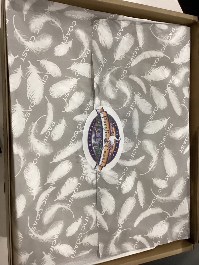 Condition photo showing New/Like New for Pacific Coast Goose Feather Down Fiber Comforters King Size, Extra Fluffy White Duvet Insert, Ultra-Soft, Breathable, All Season Hotel Luxury Bedding Comforters, 8 Corner & Center Loops (106"x90")