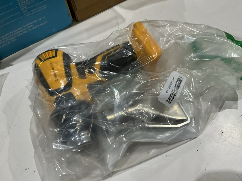 Condition photo showing As Is for cordless heat gun compatible with dewalt 20v battery, lcd display 350w 2-temp setting (120?-1110?), 4 nozzle, portable hot air gun for shrink tubing, paint removal (tool only, not made by dewalt)