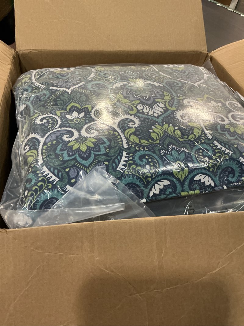 Condition photo showing Good Condition for arden outdoor deep seat cushion set, 22 in x 24 in, weather-proof, rain-proof, fade resistant patio cushion sapphire aurora blue damask polyfill sapphire aurora blue damask 1 pack