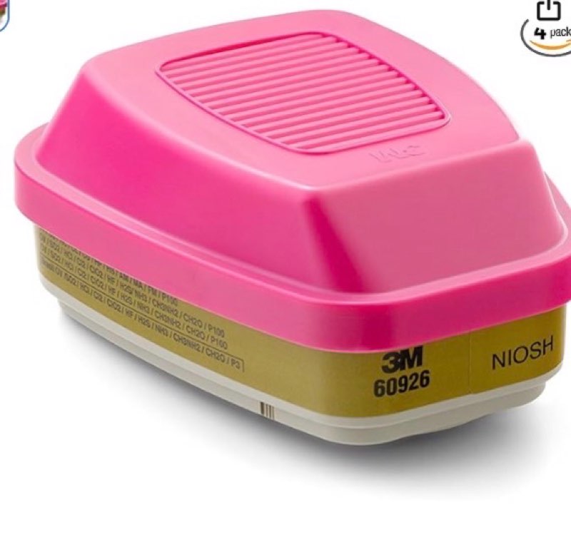 3M Multi Gas Vapor Cartridge, Filter 60926, P100 Respiratory Protection, 4 Sets of 2