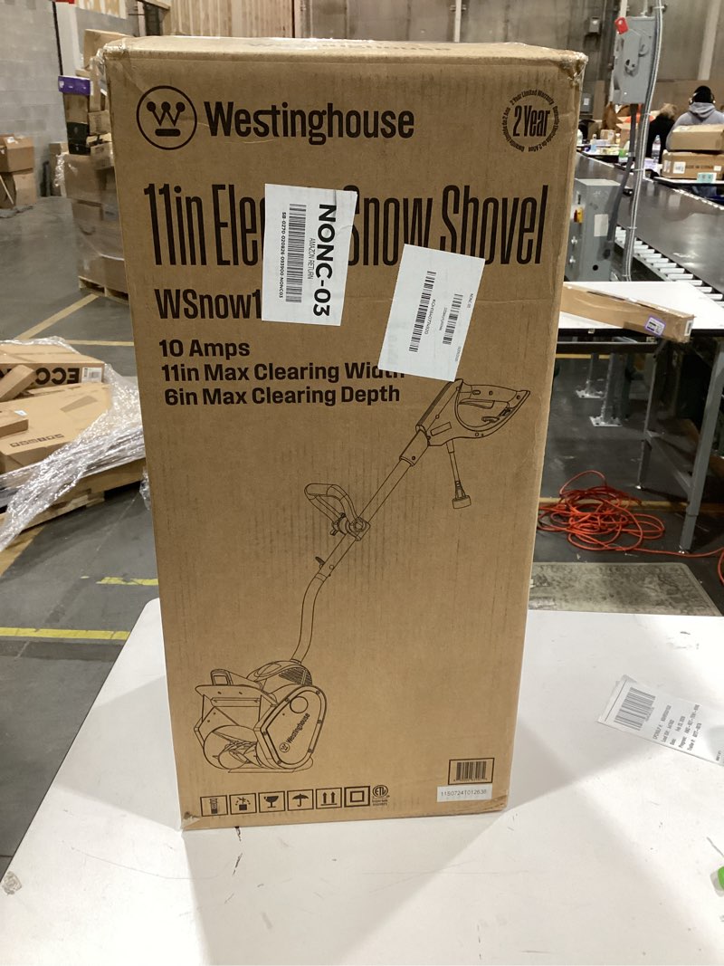 Condition photo showing As Is for Westinghouse WSnow11SD Corded Snow Shovel, 11-inches Wide, Electric Snow Shovel with 20ft Throwing D