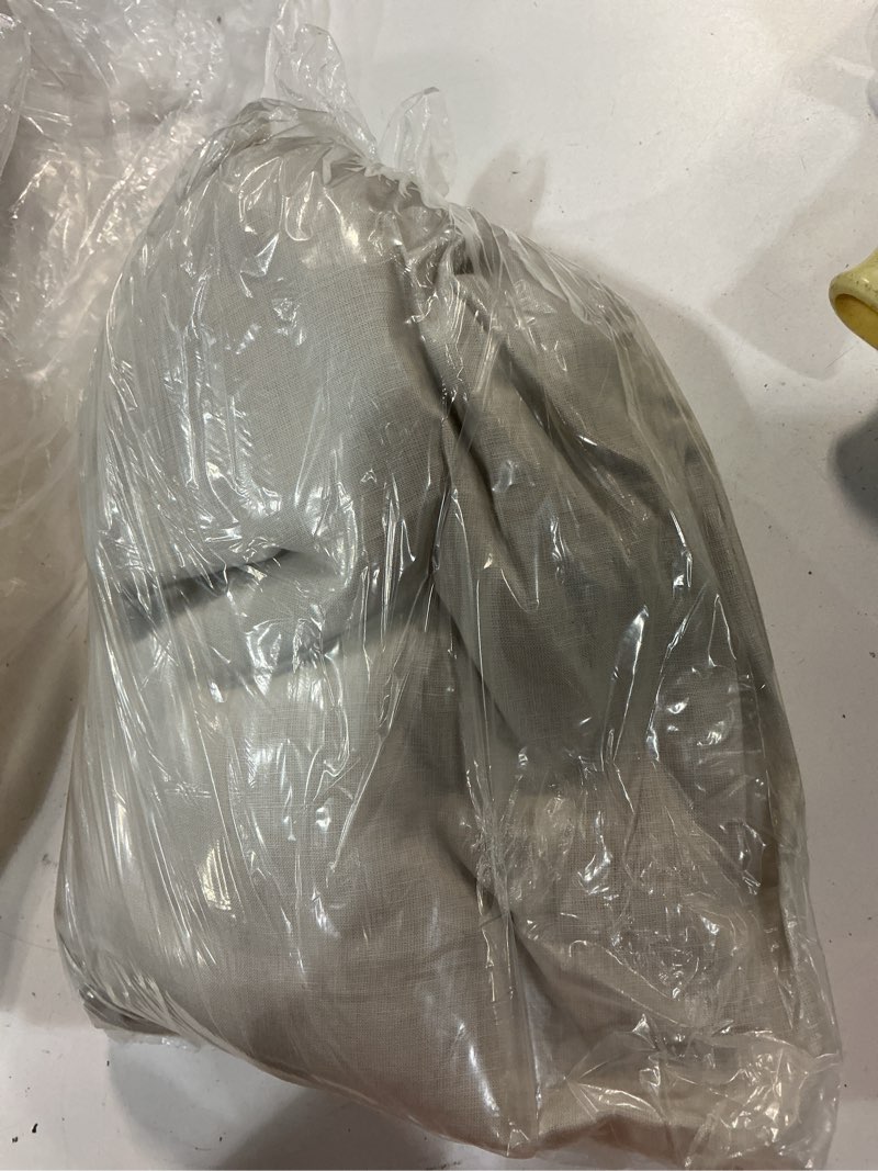 Condition photo showing As Is for european linen duvet cover, full/queen, sand