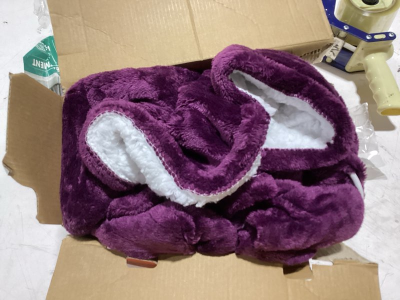 Condition photo showing As Is for greenoak heated blanket electric twin 62"x84", heating blanket with 10 heat levels 1/2/4/6/8 hours auto-off, soft flannel sherpa warm heater christmas blanket,taro purple taro purple 62x84