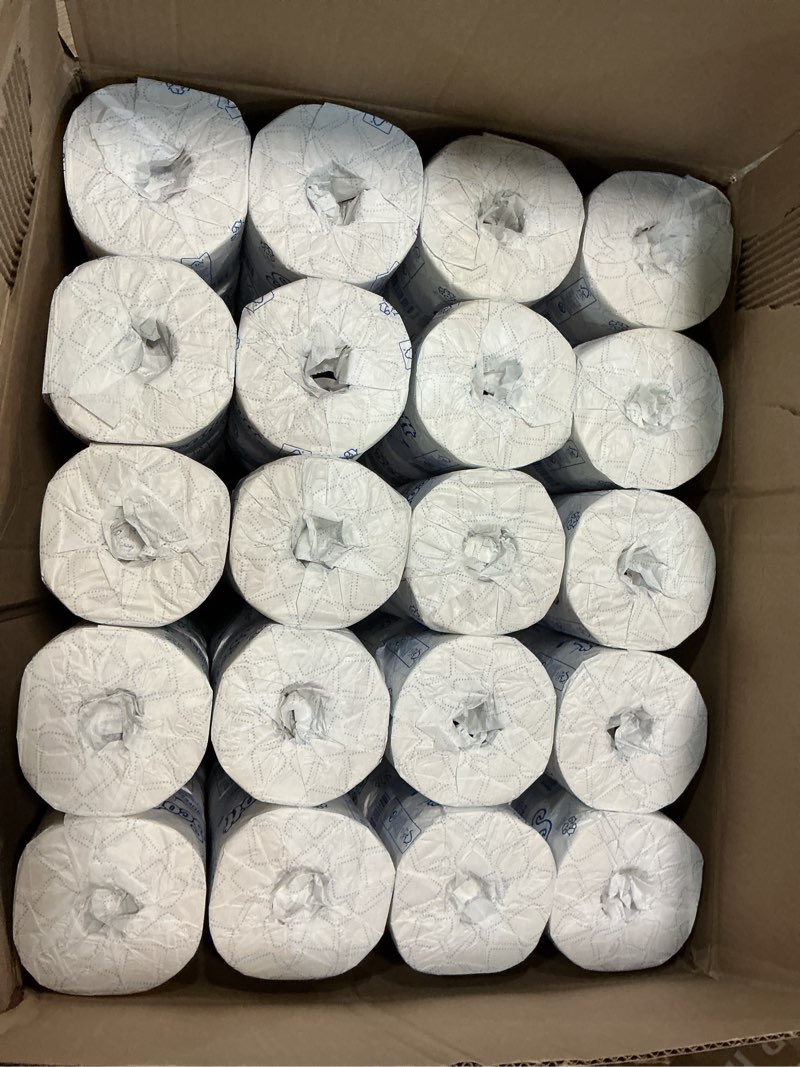 Condition photo showing New/Like New for scott professional 100% recycled fiber standard roll bulk toilet paper (13217), 2-ply, elevated design, white, individually wrapped (80 rolls of 473 sheets, 37,840 sheet total)