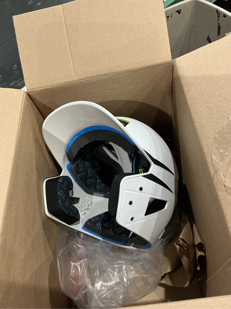 Condition photo showing As Is for (incomplete, missing piece)champro hx legend plus batting helmet white, black large