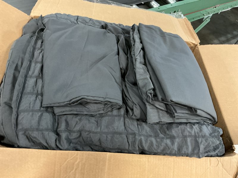 Condition photo showing Good Condition for hymokege 7 piece king size comforter set seersucker, all season luxury bed in a bag for bedroom, bedding set with comforters, sheets, pillowcases & shams, dark grey king(104"x 90") 01 - dark grey