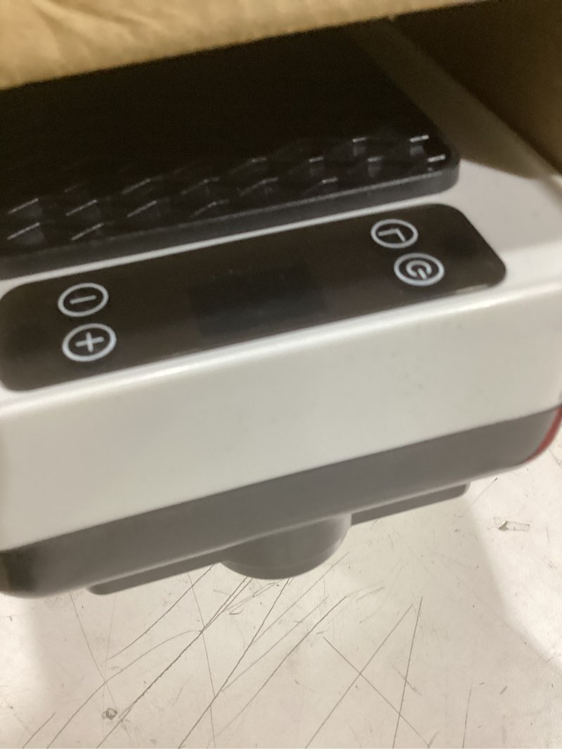 Condition photo showing As Is for space heater indoor, 450w ptc programmable portable wall heater,remote plug in wall outlet heater with led display, thermostat,timer, overheat protection, faster heat for home,office,bathroom 450w white