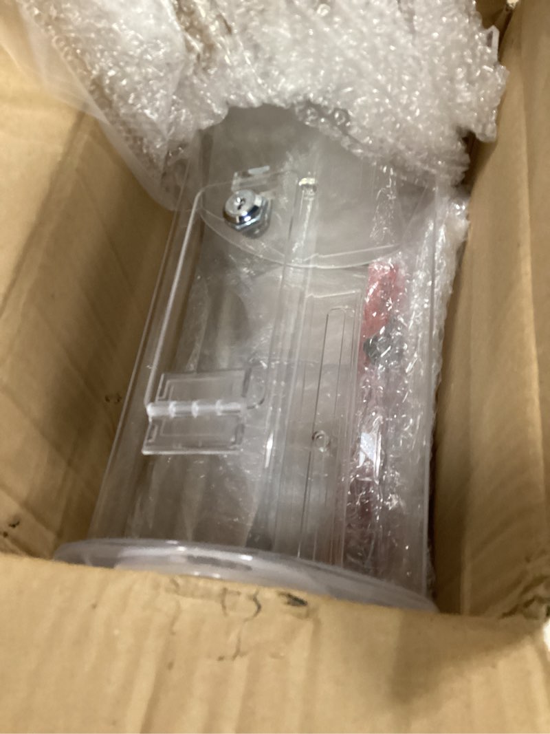 Condition photo showing Good Condition for raffle drum, acrylic raffle tickets spinner box with 200 tickets, transparent raffle box, holds approximately 2,000 raffle tickets, clear raffle ticket drum for raffle, bingo, lottery, balls, 10in 10x6.5x10.5 inches