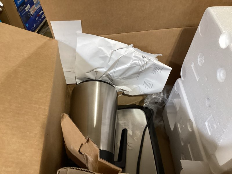Condition photo showing As Is for krups 4-slice belgian waffle maker: stainless steel, 5 browning levels, audible ready beep, removable plates, 1200w, silver/black, large waffle maker family size, great for family breakfasts family size - 4 waffle slices