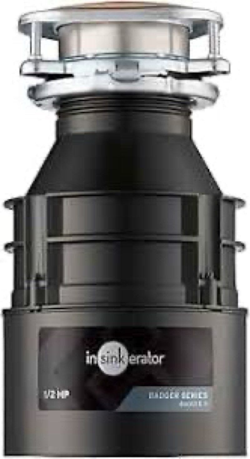 InSinkErator Garbage Disposal, Badger 5XP, Power Series, 3/4 HP Continuous Feed, Black & Garbage Disposal, Badger 5, Standard Series, 1/2 HP Continuous Feed, Black