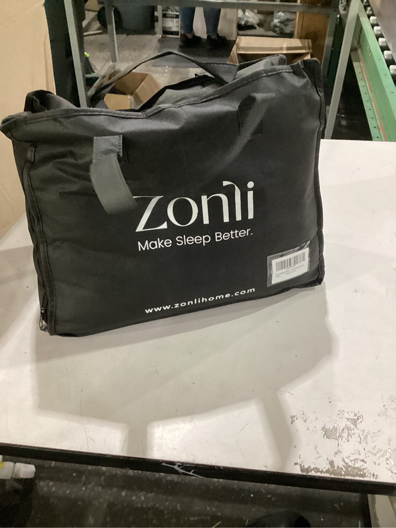 Condition photo showing New/Like New for zonli weighted blanket (60"x80", 20lbs, dark grey) queen size weighted blanket for adults, high breathability heavy blanket, soft material with premium glass beads dark grey 60"x80",20lbs