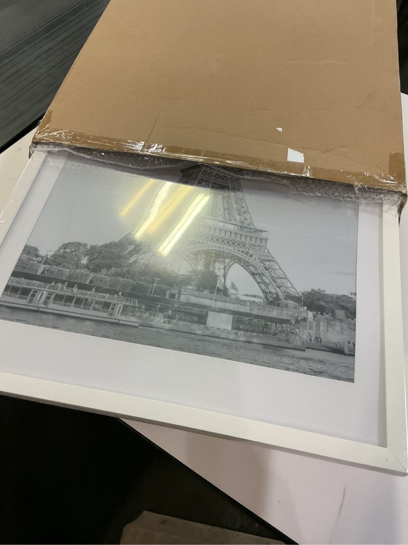 Condition photo showing New/Like New for upsimples 16x24 Picture Frame, Display Pictures 14x20 with Mat or 16 x 24 Without, Wall Hanging Poster Frames, White, 1 Pack White 16x24
