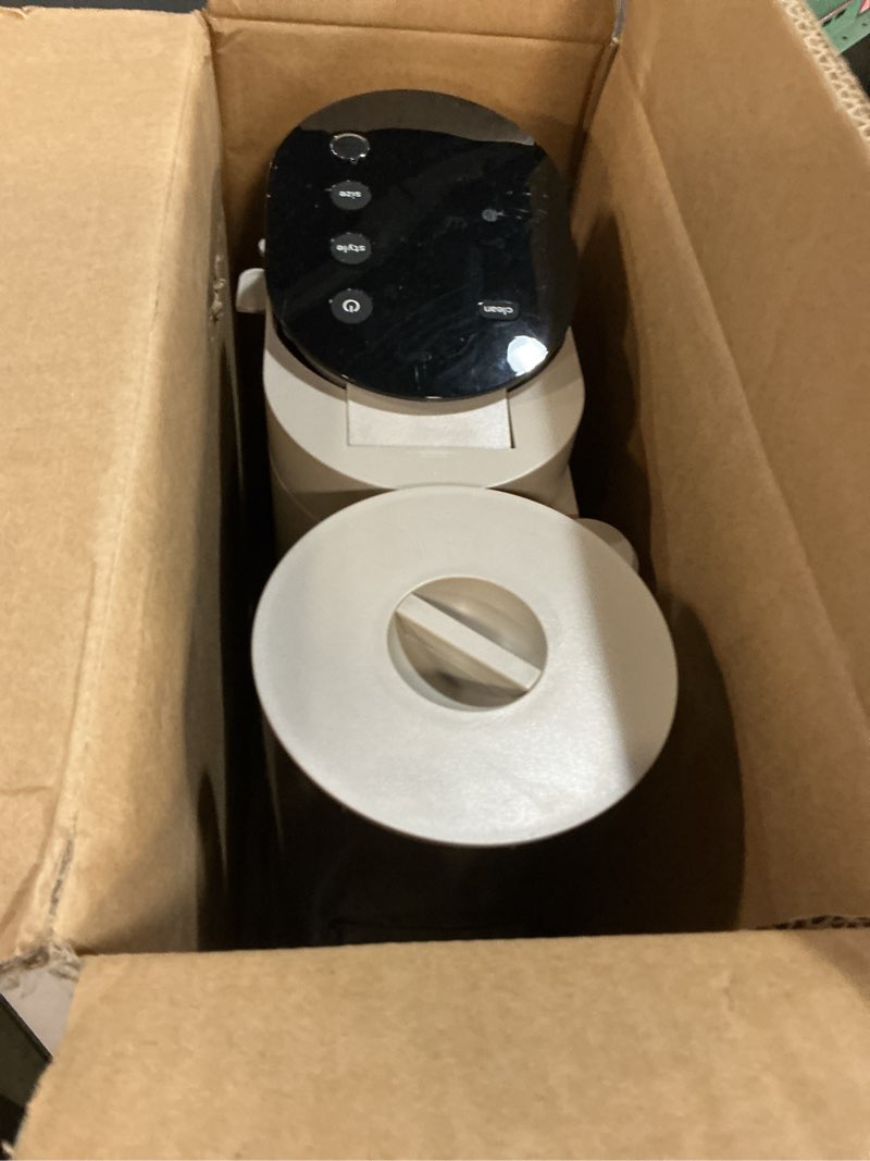 Condition photo showing As Is for ninja pod & grounds specialty single-serve coffee maker, k-cup pod compatible, brews grounds, compact design, built-in milk frother, 56-oz. reservoir, 6-oz. cup to 24-oz. mug sizes, stone, pb051st
