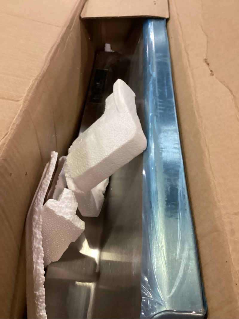 Condition photo showing As Is for Broan-NuTone 413004 Non-Ducted Ductless Range Hood with Lights Exhaust Fan for Under Cabinet, 30-Inch, Stainless Steel Stainless Steel 30-Inch