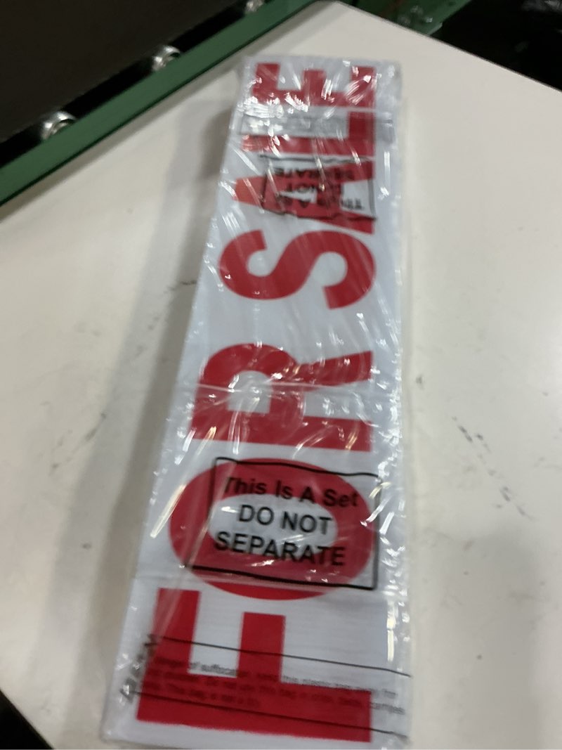 Condition photo showing New/Like New for juexica 12 pcs real estate rider signs 24 x 6 inch coming soon, for sale, pending, sold waterproof signs rider real estate with different messages(white with red) white with red rectangle