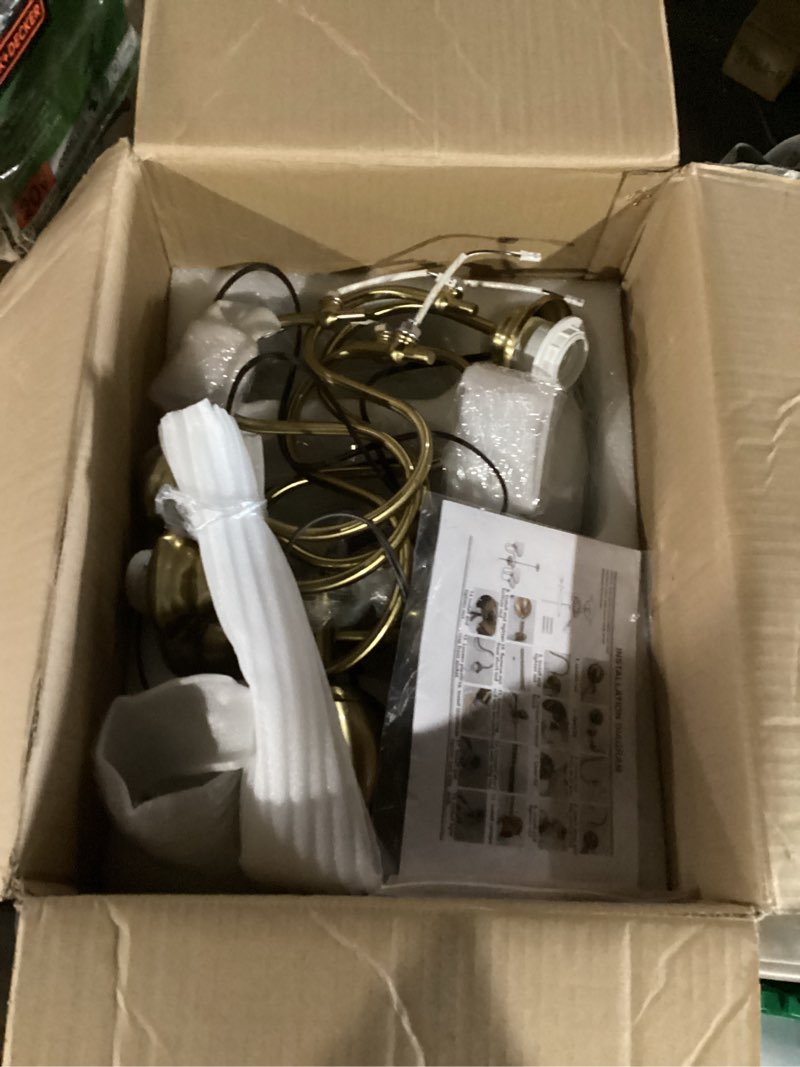 Condition photo showing Good Condition for large milk glass chandelier vintage gold kitchen island chandelier 5 light large globe pendant light fixture brass sputnik ceiling light fixture schoolhouse chandeliers 5 light-white