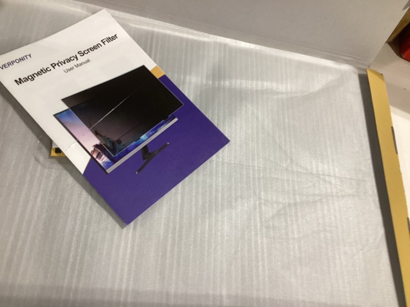 Condition photo showing New/Like New for 2 pack magnetic 24 inch computer privacy screen for monitor 16:9 aspect ratio, anti-glare blue light computer monitor privacy shield, removable anti-spy screen protector 2 pack 24" (16:9)