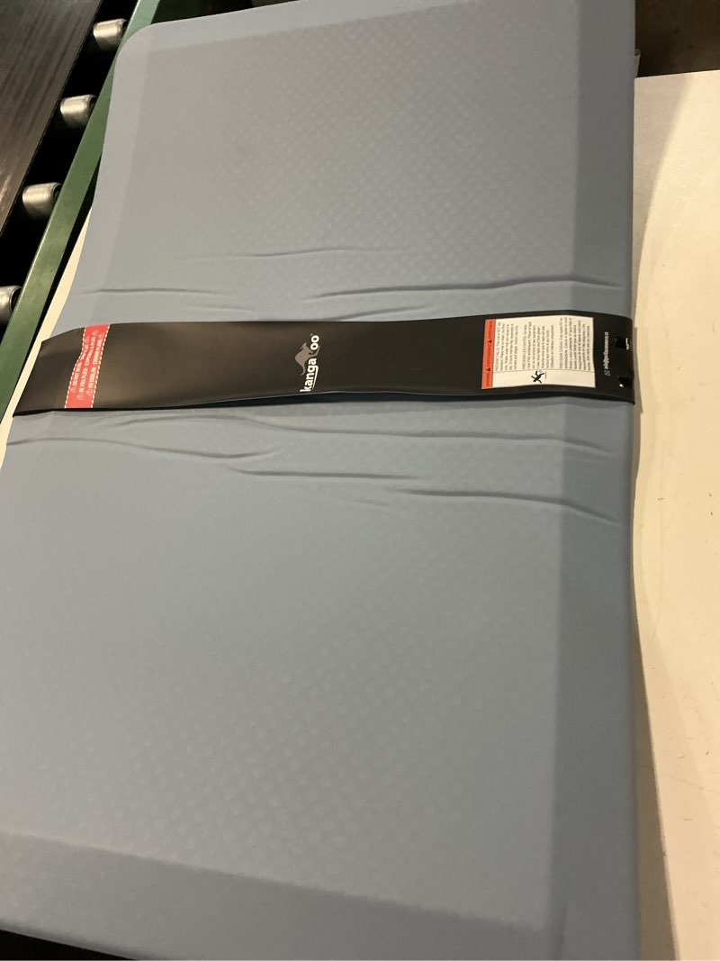 Condition photo showing Good Condition for kangaroo thick ergonomic anti fatigue mats for kitchen floor, 32x20, cushioned standing office desk mat, waterproof scratch resistant topside, supportive all day comfort padded foam rugs, sky blue