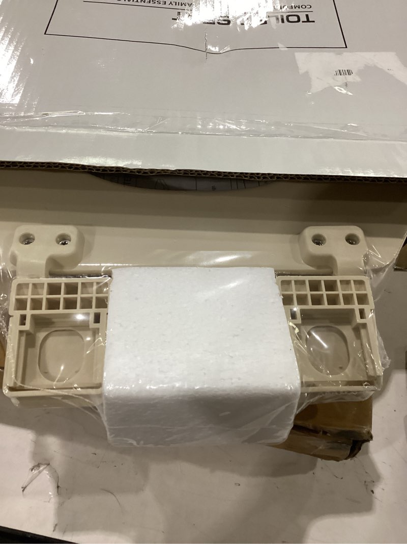 Condition photo showing New/Like New for angol shiold quiet-close molded wood toilet seat with non-slip adjustable hinges, anti-pinch bumpers, easy install & clean?biscuit, elongated 18.5''? elongated 18.5‘’ biscuit