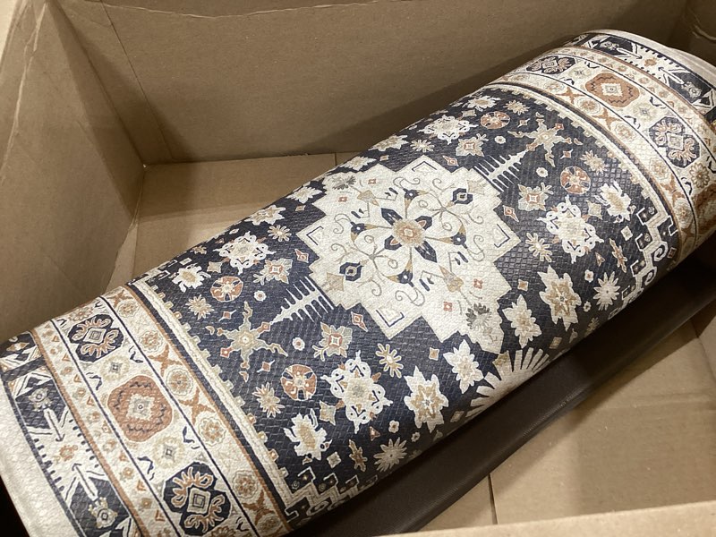 Condition photo showing Good Condition for boho kitchen mats for floor anti fatigue cushioned pvc kitchen rugs non slip waterproof farmhouse mats 2/5 inch comfort standing mat for sink, laundry, 17.3"x47"+17.3"x28", beige tan beige tan 17.3"x28"+17.3"x47"