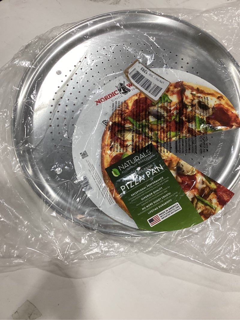 Condition photo showing New/Like New for Nordic Ware Naturals 16" Air Crisp Perforated Aluminum Pizza Pan, Set of 1 16-Inch 16" Crisper, 1-Pack