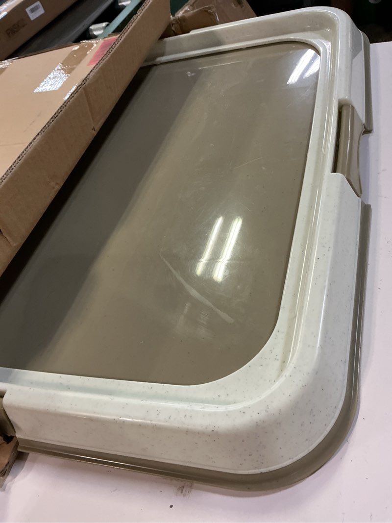 Condition photo showing Good Condition for pawise dog pee pad holder for puppy, puppy pad holder tray, pet training pee pad, indoor potty tray for senior dogs, dog toilet for newborn puppies, 23.5" x 23.5" small